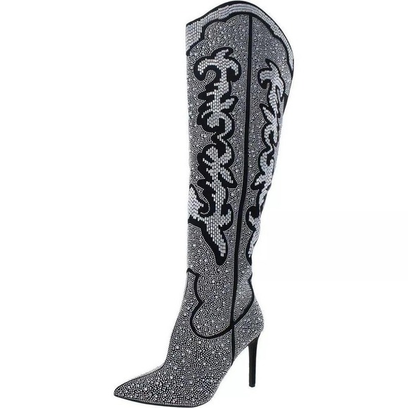 INC International Concepts Shoes - INC International Concepts‎ Rhinestone Western Boots Stiletto Heel 5M